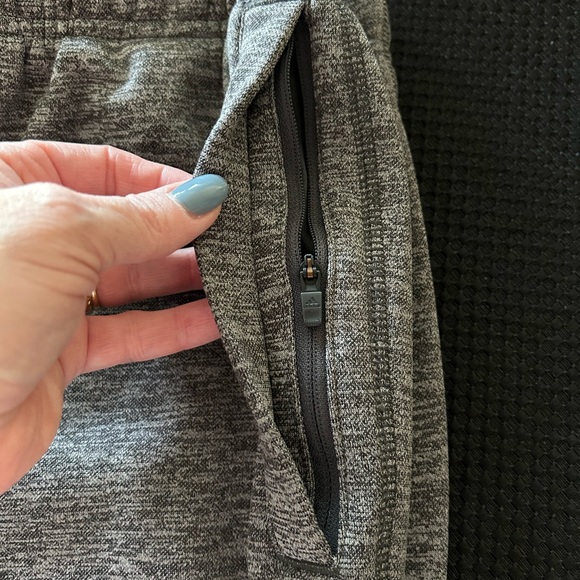 Adidas heather gray sweatpants; size S. Front pockets with zippers. - Picture 3 of 9